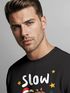 Sweatshirt Herren Weihnachtspullover Faultier Spruch Slow Ho Ho Aufdruck Weihnachtsoutfit Männer Moonworks®preview