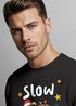 Sweatshirt Herren Weihnachtspullover Faultier Spruch Slow Ho Ho Aufdruck Weihnachtsoutfit Männer Moonworks®preview