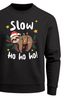 Sweatshirt Herren Weihnachtspullover Faultier Spruch Slow Ho Ho Aufdruck Weihnachtsoutfit Männer Moonworks®preview