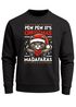 Sweatshirt Herren Weihnachtspullover Katze Pew Pew Madafakas Print Weihnachtsoutfit Männer Moonworks®preview