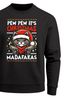 Sweatshirt Herren Weihnachtspullover Katze Pew Pew Madafakas Print Weihnachtsoutfit Männer Moonworks®preview