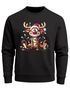 Sweatshirt Herren Weihnachtspullover Lustig Rentier Aufdruck XMAS Sweater Weihnachtsoutfit Männer Moonworks®preview