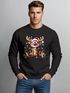 Sweatshirt Herren Weihnachtspullover Lustig Rentier Aufdruck XMAS Sweater Weihnachtsoutfit Männer Moonworks®preview