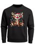 Sweatshirt Herren Weihnachtspullover Lustig Rentier Aufdruck XMAS Sweater Weihnachtsoutfit Männer Moonworks®preview