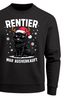 Sweatshirt Herren Weihnachtspullover Rentier Spruch Lustig Katze Aufdruck Weihnachtsoutfit Männer Moonworks®preview