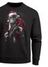 Sweatshirt Herren Weihnachtspullover | Santa mit Gitarre | Grafik Print Aufdruck XMAS Weihnachtsoutfit Männer Moonworks®preview