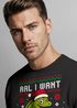 Sweatshirt Herren Weihnachtspullover Ugly Christmas Sweater Spruch Lustig All I want for  XMAS Weihnachtsoutfit Männer Moonworks®preview