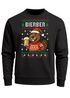 Sweatshirt Herren Weihnachtspullover Weihnachtssweatshirt Biber Bier Weihnachtsmotiv Ugly Sweater Männer Moonworks®preview