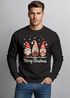 Sweatshirt Herren Weihnachtspullover Wichtel Aufdruck Merry Christmas Weihnachtsoutfit Männer Moonworks®preview