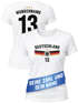 T-Shirt Damen Deutschland Trikot Fontprint Backprint personalisiert mit Name Wunschzahl Fußball WM Fußball-Sommer 2026 Moonworkspreview
