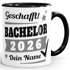 Tasse Bachelor Abschluss Jahr 2026 anpassbar personalisiert mit Namen und Jahr Geschenk Student Studentin Bachelorarbeit SpecialMe®preview