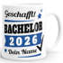Tasse Bachelor Abschluss Jahr 2026 anpassbar personalisiert mit Namen und Jahr Geschenk Student Studentin Bachelorarbeit SpecialMe®preview