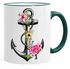 Tasse Blumen Anker Flower Anchor Watercolor Kaffeetasse Teetasse Keramiktasse Autiga®preview