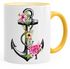 Tasse Blumen Anker Flower Anchor Watercolor Kaffeetasse Teetasse Keramiktasse Autiga®preview