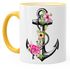 Tasse Blumen Anker Flower Anchor Watercolor Kaffeetasse Teetasse Keramiktasse Autiga®preview