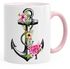 Tasse Blumen Anker Flower Anchor Watercolor Kaffeetasse Teetasse Keramiktasse Autiga®preview