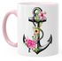 Tasse Blumen Anker Flower Anchor Watercolor Kaffeetasse Teetasse Keramiktasse Autiga®preview