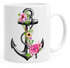 Tasse Blumen Anker Flower Anchor Watercolor Kaffeetasse Teetasse Keramiktasse Autiga®preview
