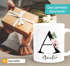 Tasse Buchstabe Monogramm personalisiert mit Namen Initiale Herzhenkel Blumen-Motiv persönliche Geschenke SpecialMe®preview