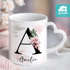 Tasse Buchstabe Monogramm personalisiert mit Namen Initiale Herzhenkel Blumen-Motiv persönliche Geschenke SpecialMe®preview