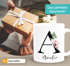 Tasse Buchstabe Monogramm personalisiert mit Namen Initiale Herzhenkel Blumen-Motiv persönliche Geschenke SpecialMe®preview