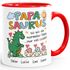 Tasse Dino Papasaurus mit Namen 1 2 3 Kinder personalisierte Geschenke für Papa Mama zum Vatertag Muttertag SpecialMe®preview