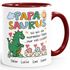 Tasse Dino Papasaurus mit Namen 1 2 3 Kinder personalisierte Geschenke für Papa Mama zum Vatertag Muttertag SpecialMe®preview