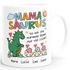 Tasse Dino Papasaurus mit Namen 1 2 3 Kinder personalisierte Geschenke für Papa Mama zum Vatertag Muttertag SpecialMe®preview