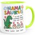 Tasse Dino Papasaurus mit Namen 1 2 3 Kinder personalisierte Geschenke für Papa Mama zum Vatertag Muttertag SpecialMe®preview