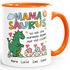 Tasse Dino Papasaurus mit Namen 1 2 3 Kinder personalisierte Geschenke für Papa Mama zum Vatertag Muttertag SpecialMe®preview