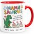 Tasse Dino Papasaurus mit Namen 1 2 3 Kinder personalisierte Geschenke für Papa Mama zum Vatertag Muttertag SpecialMe®preview