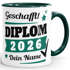 Tasse Diplom-Arbeit Jahr 2026 anpassbar Geschenk Abschluss Studium bestandene Prüfung mit Name personalisiert SpecialMe®preview