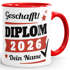 Tasse Diplom-Arbeit Jahr 2026 anpassbar Geschenk Abschluss Studium bestandene Prüfung mit Name personalisiert SpecialMe®preview