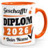 Tasse Diplom-Arbeit Jahr 2026 anpassbar Geschenk Abschluss Studium bestandene Prüfung mit Name personalisiert SpecialMe®preview