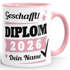 Tasse Diplom-Arbeit Jahr 2026 anpassbar Geschenk Abschluss Studium bestandene Prüfung mit Name personalisiert SpecialMe®preview