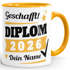 Tasse Diplom-Arbeit Jahr 2026 anpassbar Geschenk Abschluss Studium bestandene Prüfung mit Name personalisiert SpecialMe®preview
