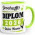 Tasse Diplom-Arbeit Jahr 2026 anpassbar Geschenk Abschluss Studium bestandene Prüfung mit Name personalisiert SpecialMe®preview