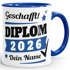 Tasse Diplom-Arbeit Jahr 2026 anpassbar Geschenk Abschluss Studium bestandene Prüfung mit Name personalisiert SpecialMe®preview
