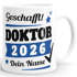 Tasse Doktor-Titel Geschenk Jahr 2026 anpassbar Doktorand Abschluss Studium Doktorarbeit mit Name personalisiert SpecialMe®preview