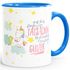 Tasse Einhorn Spruch "auf dem Boden der Tatsachen liegt eindeutig zu wenig Glitzer" mit Innenfarbe MoonWorks®preview