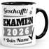 Tasse Examen Jahr 2026 anpassbar Geschenk Uni-Abschluss bestandene Prüfung Studium Universität mit Name personalisiert SpecialMe®preview