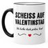 Tasse farbige Kante Scheiß auf Valentinstag Ich liebe dich jeden Tag "RedHeart" glänzend Kaffeetasse Teetasse Keramiktasse MoonWorks®preview