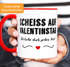 Tasse farbige Kante Scheiß auf Valentinstag Ich liebe dich jeden Tag "RedHeart" glänzend Kaffeetasse Teetasse Keramiktasse MoonWorks®preview