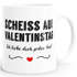 Tasse farbige Kante Scheiß auf Valentinstag Ich liebe dich jeden Tag "RedHeart" glänzend Kaffeetasse Teetasse Keramiktasse MoonWorks®preview