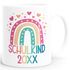 Tasse Geschenk Einschulung 2025 Regenbogen Herzen personalisiert mit Einschulunsjahr Kindertasse aus Keramik für Jungen Mädchen SpecialMe®preview