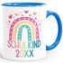 Tasse Geschenk Einschulung 2025 Regenbogen Herzen personalisiert mit Einschulunsjahr Kindertasse aus Keramik für Jungen Mädchen SpecialMe®preview