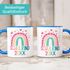 Tasse Geschenk Einschulung 2025 Regenbogen Herzen personalisiert mit Einschulunsjahr Kindertasse aus Keramik für Jungen Mädchen SpecialMe®preview