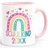 Tasse Geschenk Einschulung 2025 Regenbogen Herzen personalisiert mit Einschulunsjahr Kindertasse aus Keramik für Jungen Mädchen SpecialMe®preview