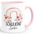 Tasse Geschenk Einschulung Schulkind 2025 personalisiert mit Namen Kindertasse aus Keramik Mädchen SpecialMe®preview