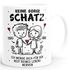Tasse Geschenk Liebe Lustig Keine Sorge Schatz Strichmännchen Paar mit Namen Jahrestag Valentinstag SpecialMe®preview